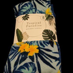Tropical Paradise Designs 5 Pack Kitchen Towels - 2/$12, 3/$15